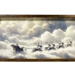 Framed Santa in Sleigh Picture