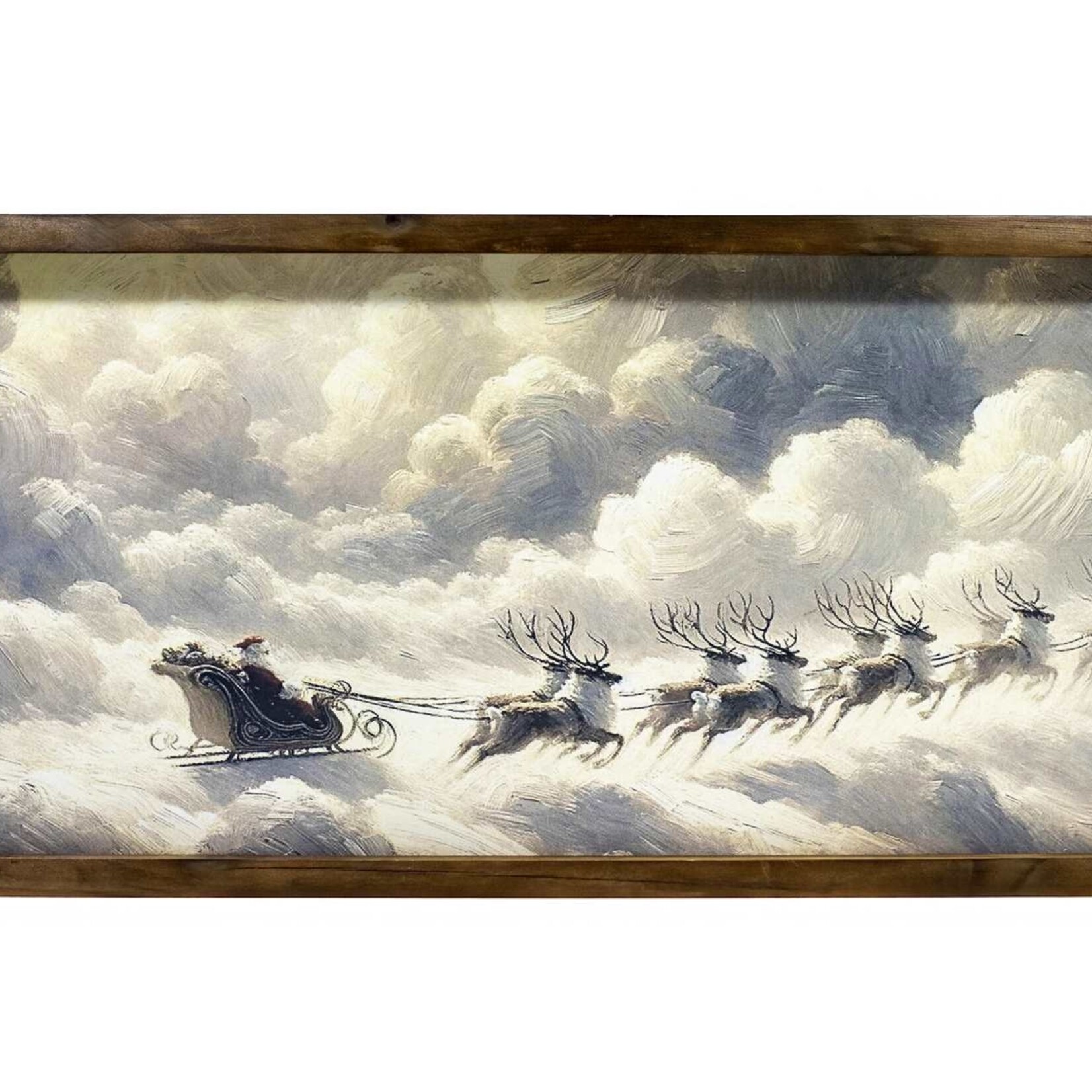 Framed Santa in Sleigh Picture