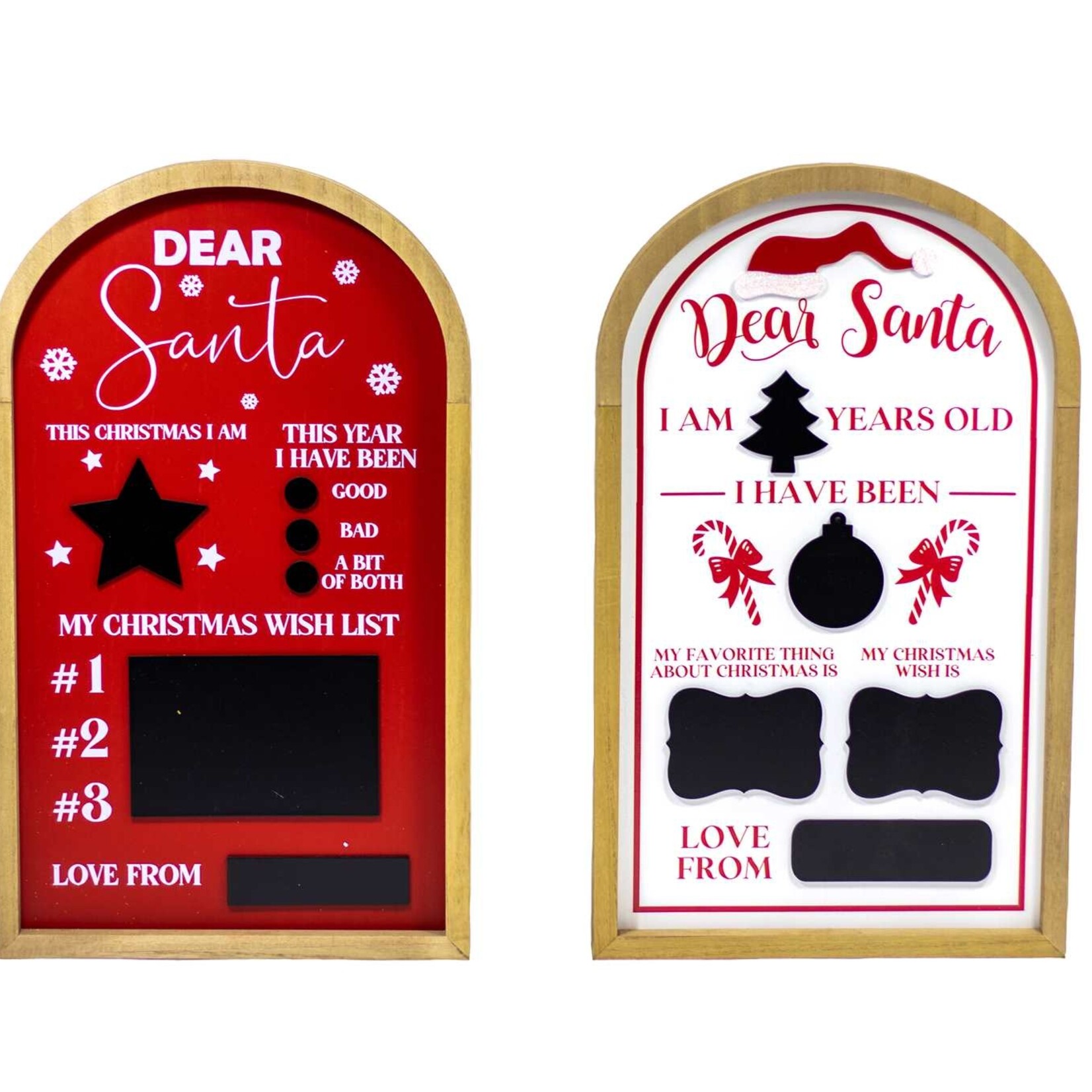Red or White Framed "Dear Santa" Sign