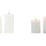 White wax LED candle - Med.