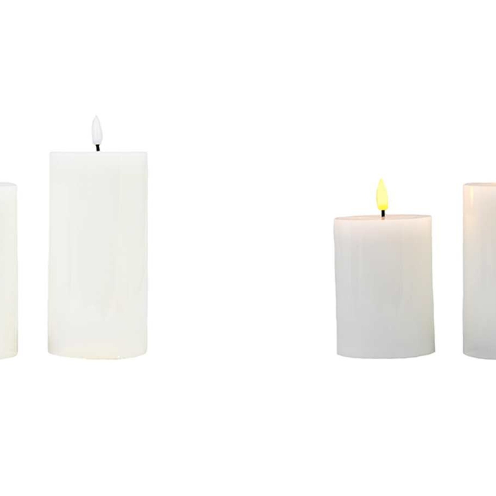 White wax LED candle - Med.