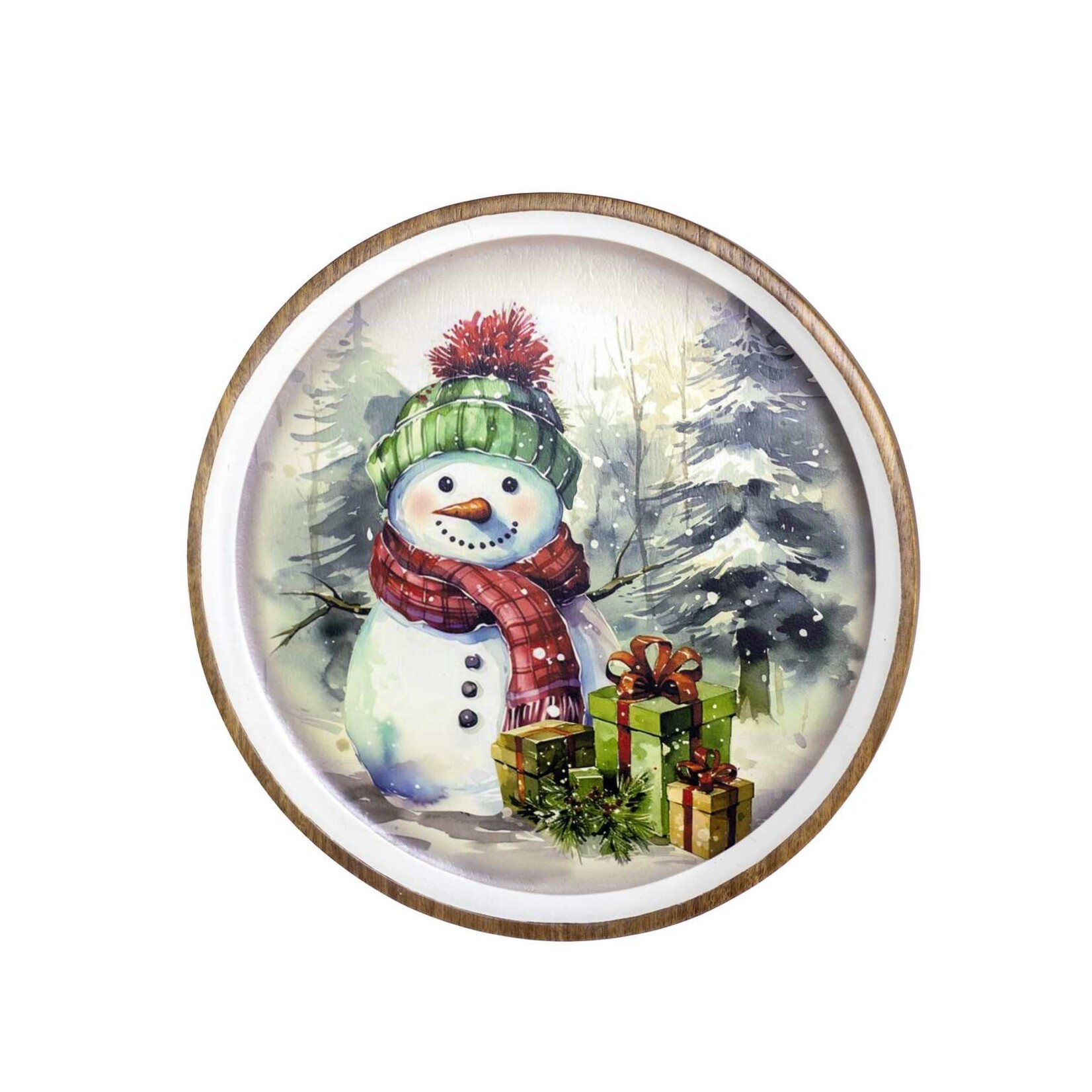 12" ACACIA Snowman Wall Art