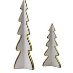 Ceramic White/ Gold Christmas Tree - Lg.