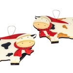 Hanging Wooden Cow Wall Art