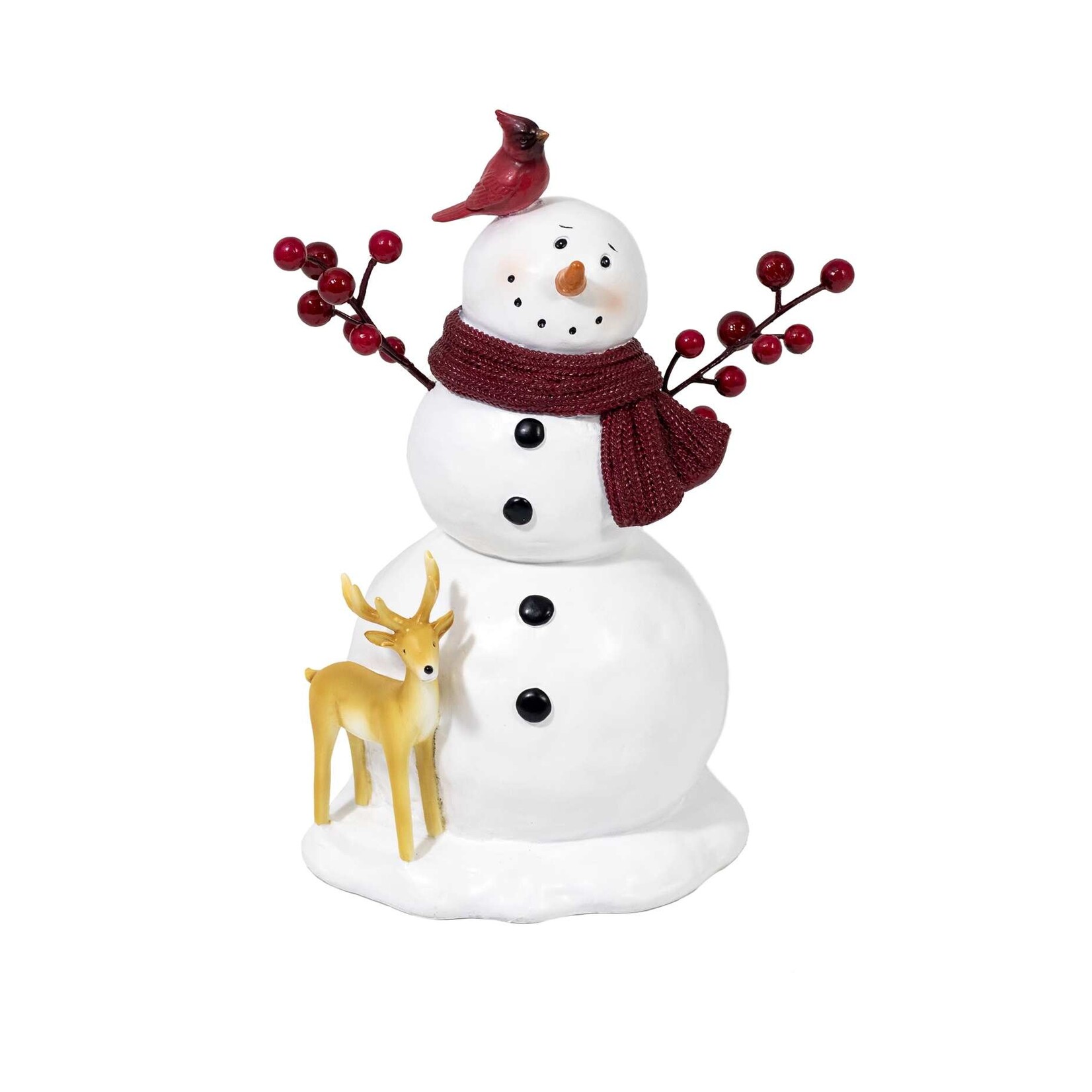 Snowman w/Deer & Cardinal