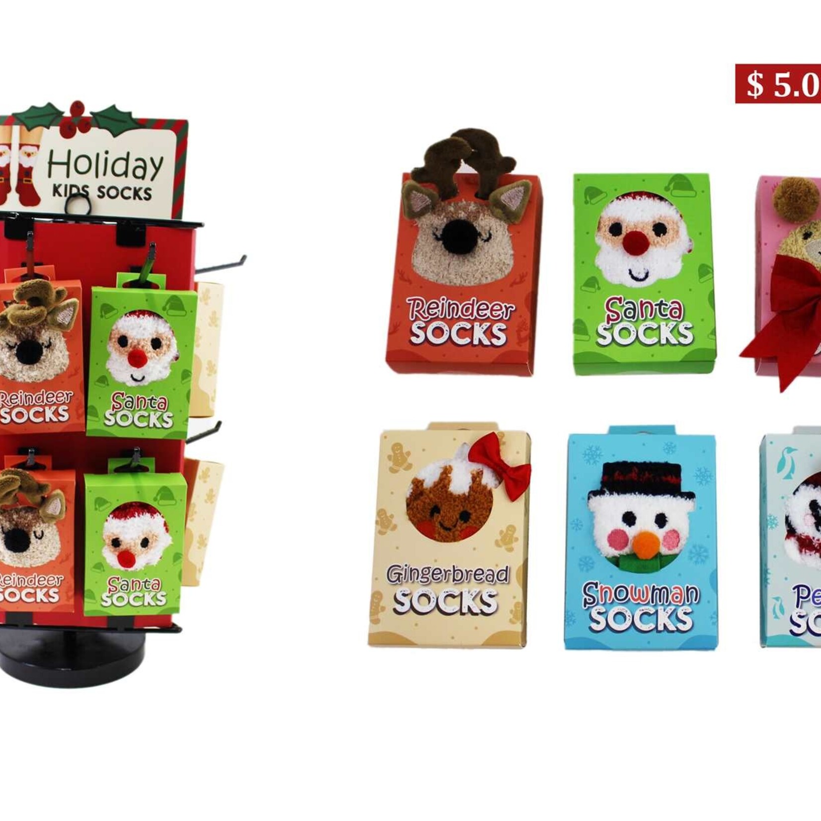 Christmas 3D Socks for Kids - Asst.