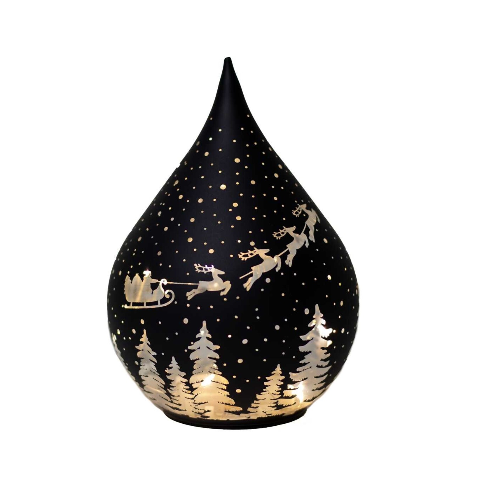 LED Teardrop Santa /Reindeer Black