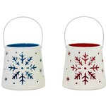 Ceramic Snowflake Lantern - Asst.