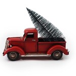 Metal Red Truck w/Tree Decor.