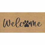 Welcome Paw Print Flocked Coir Sassafras Switch Mat