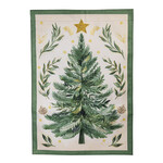 Christmas Tree With Acorn Burlap Garden Flag