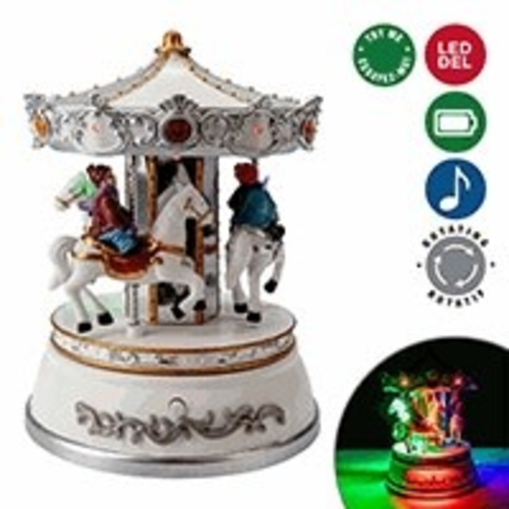 Christmas Carousel W/Light-up, Music & Motion 13CM x 18.5CM