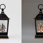 LED  Water Lantern w/Snowmen