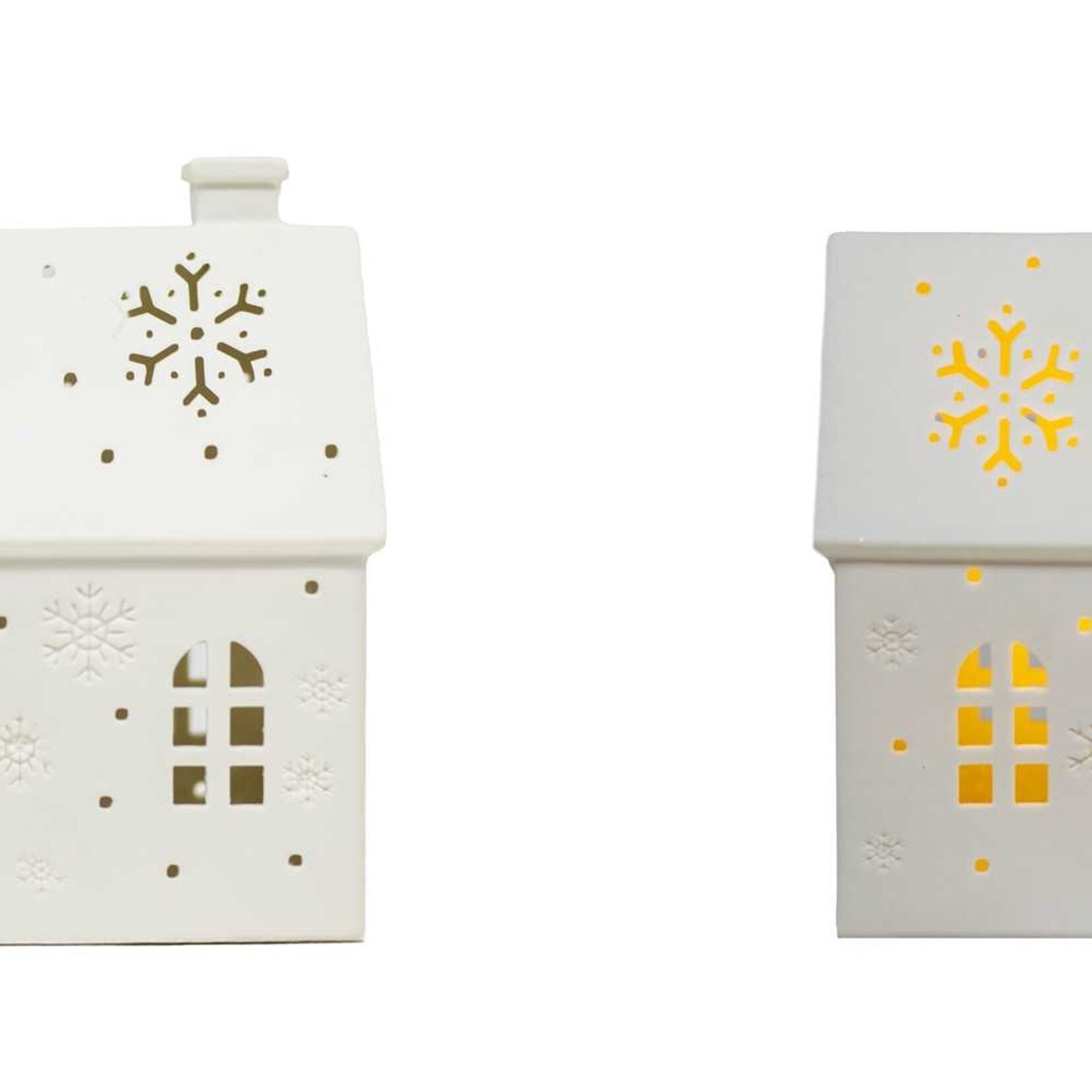 LED Porcelain House w/snowflakes
