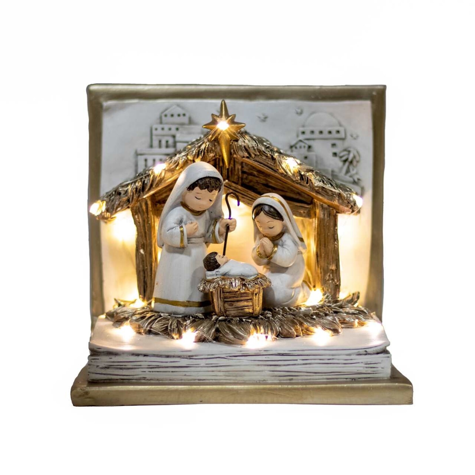 White &Gold Nativity Light-up