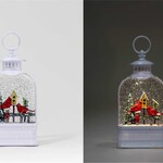 LED White Lantern w/Timer Cardinals