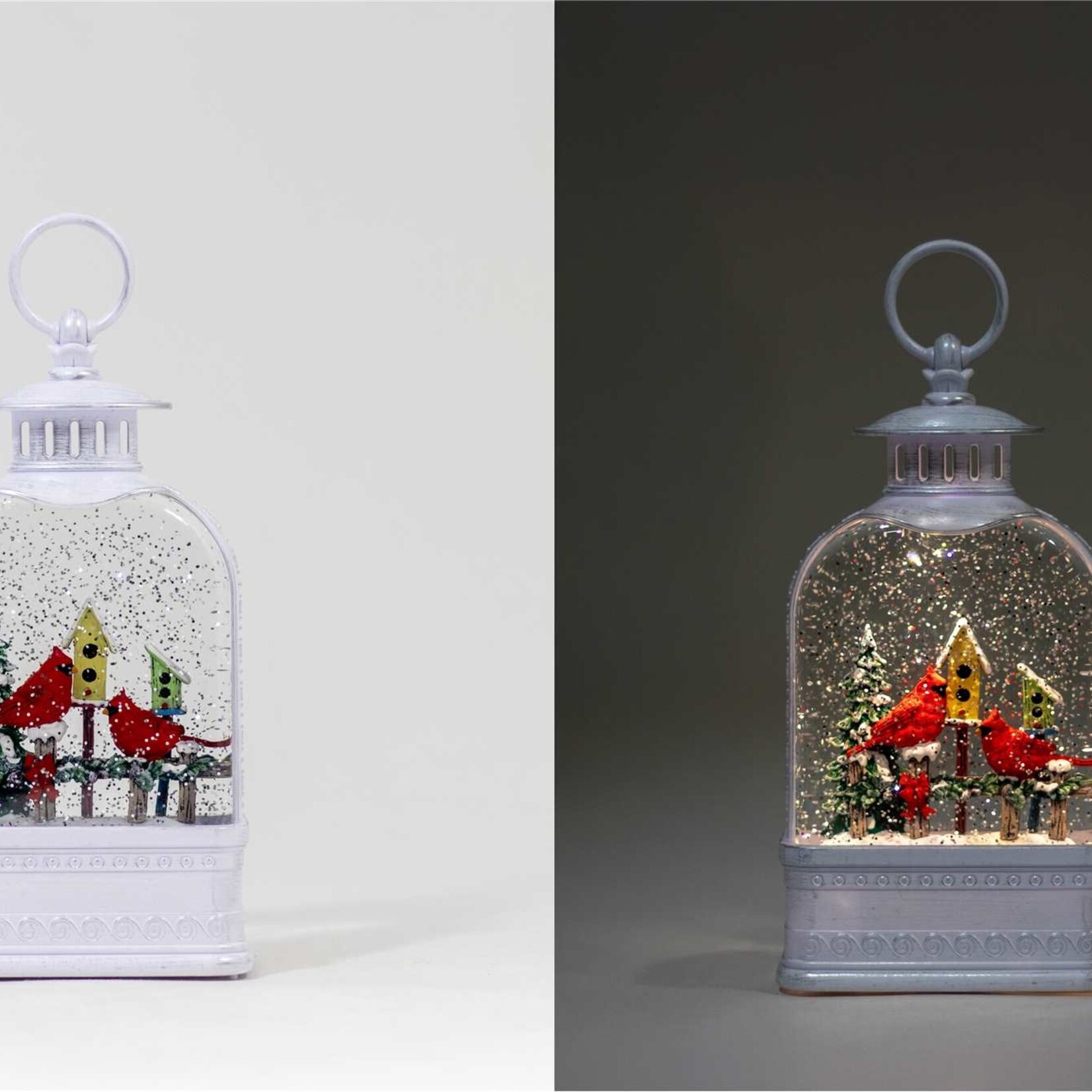 LED White Lantern w/Timer Cardinals