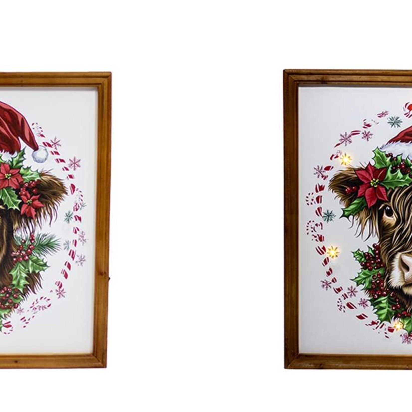 Santa Cow w/ LED Wall Art
