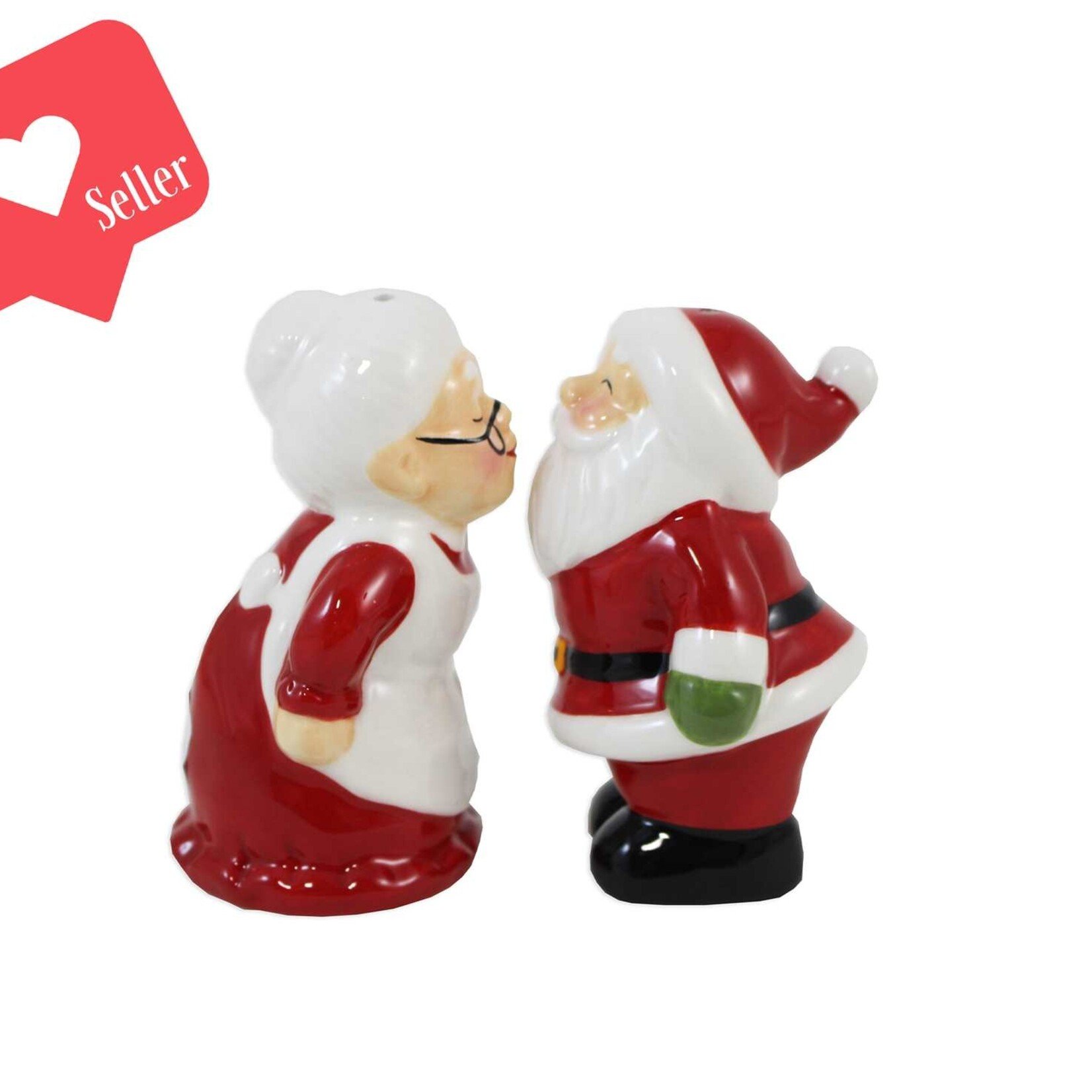 Ceramic Santa & Mrs. Claus Salt /Pepper