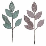 Pink or Sage Glitter Stem Leave Pick