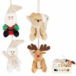 ORNAMENT 10CM, 4 Asst.  Santa, Snowman, Bear, Reindeer