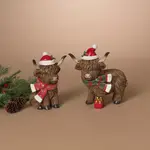 7.5" Holiday Highland Cow - 2 ASST