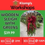 November 16th, 2025 | 2pm | Sunday | Wooden Sleigh with Greens Workshop