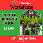 November 16th, 2025 | 11am | Sunday | Winter Urn with Hoop Workshop