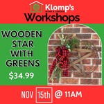 November 15th, 2025 | 11am | Saturday | Wooden Star with Greens Workshop