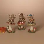 7" Harvest Highland Cow Sitting  on Mushroom