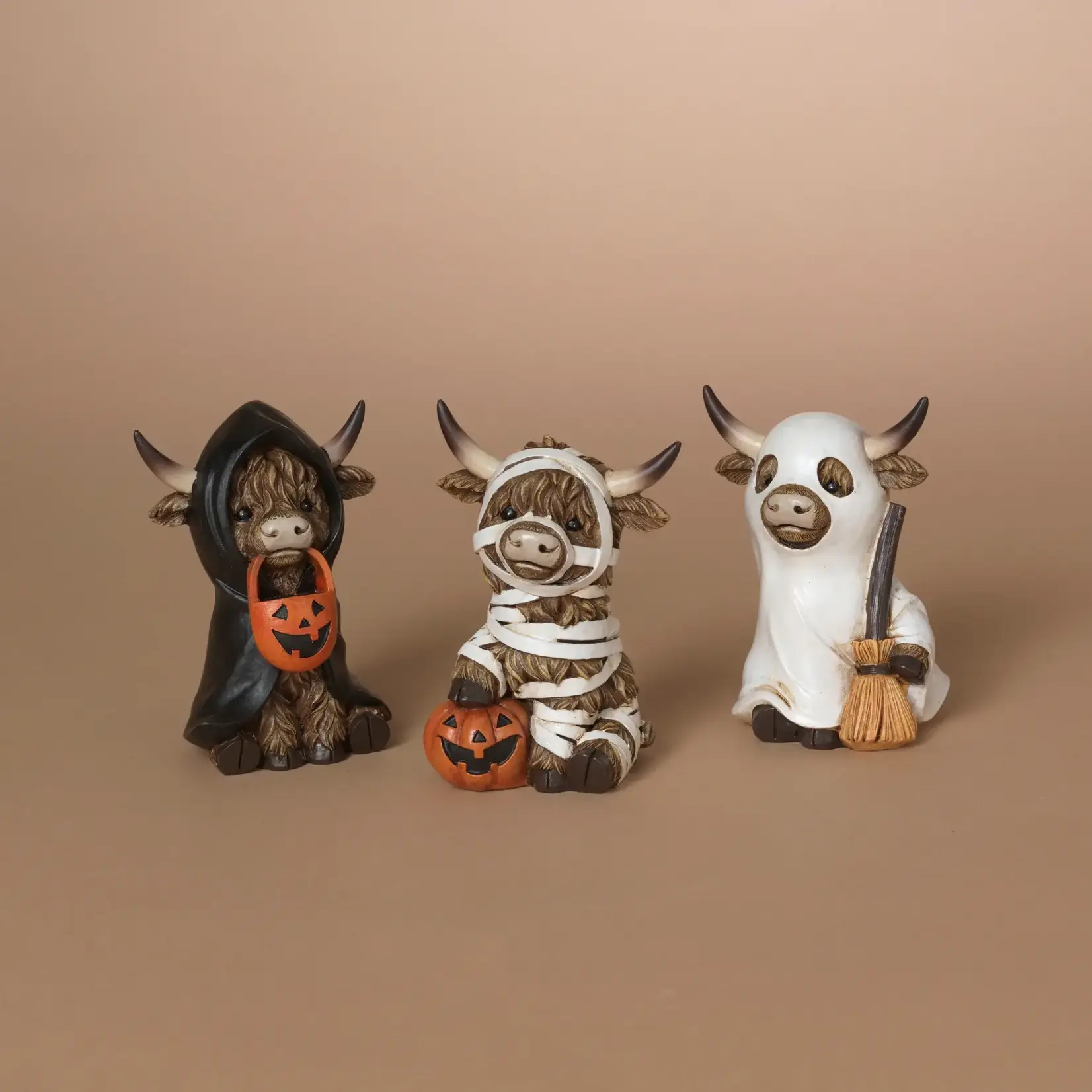 4.75" Halloween Highland Cow - 3 Asst.