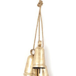 Bells Set/3 Gold Metal/Jute