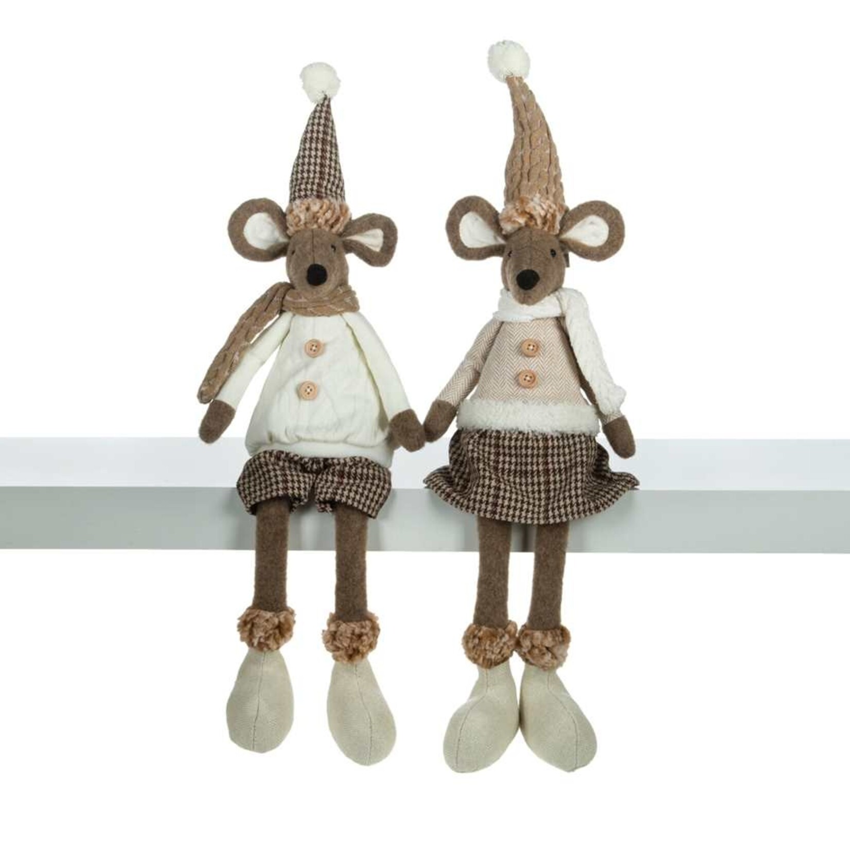 22" Dangly Christmas Mouse 2Asst.