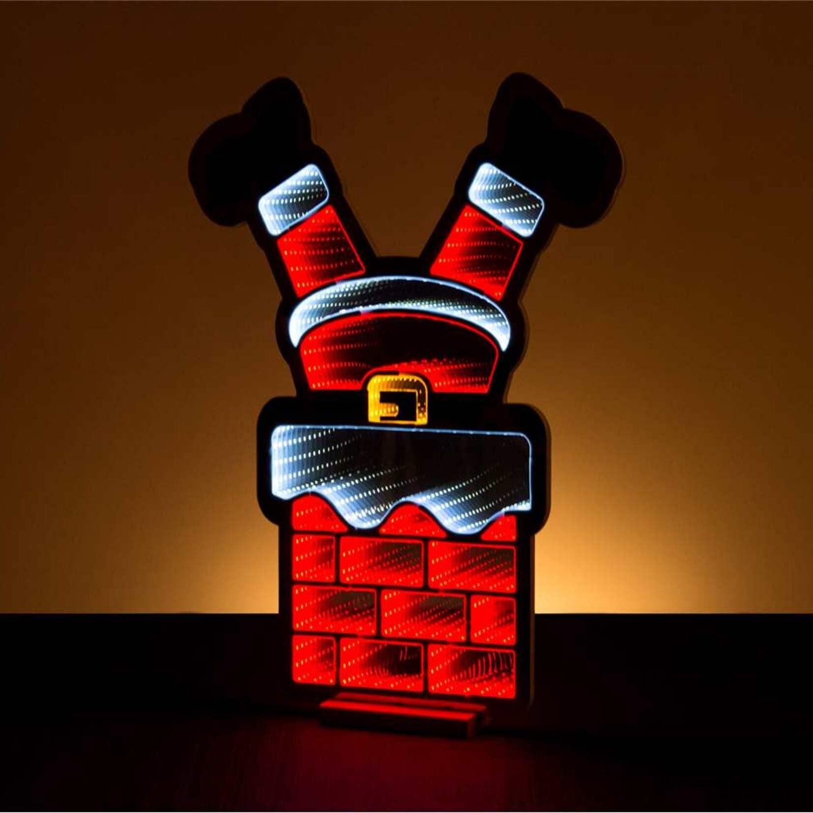 24" Santa Legs w/Chimney LED Infinity Light w/Base