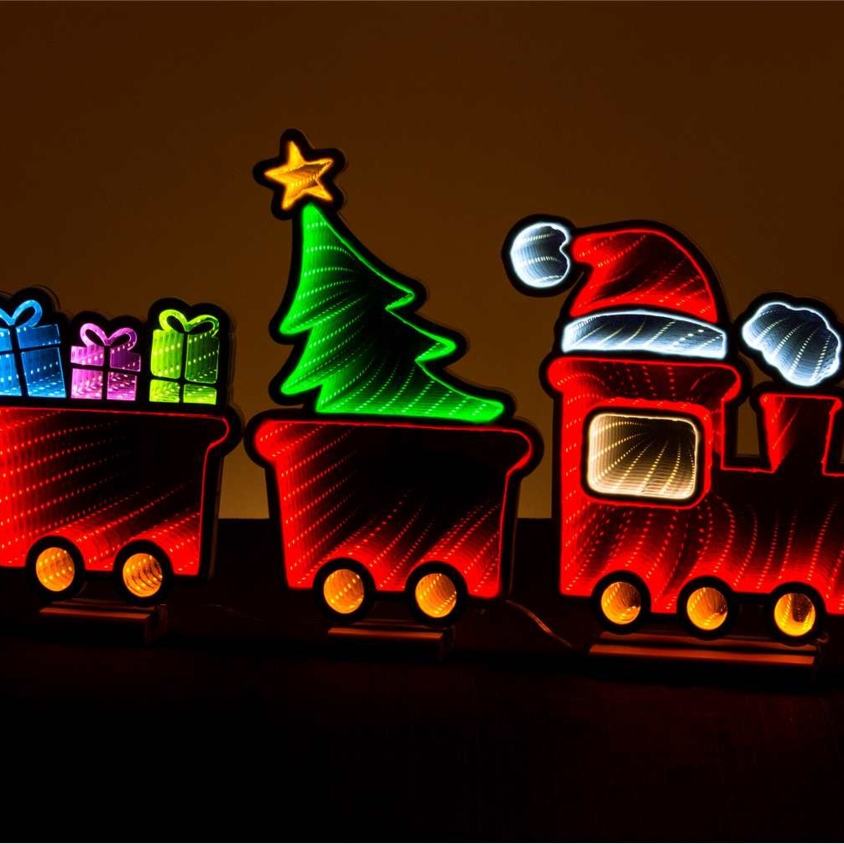 28" Christmas Train Infinity LED Light w/Base