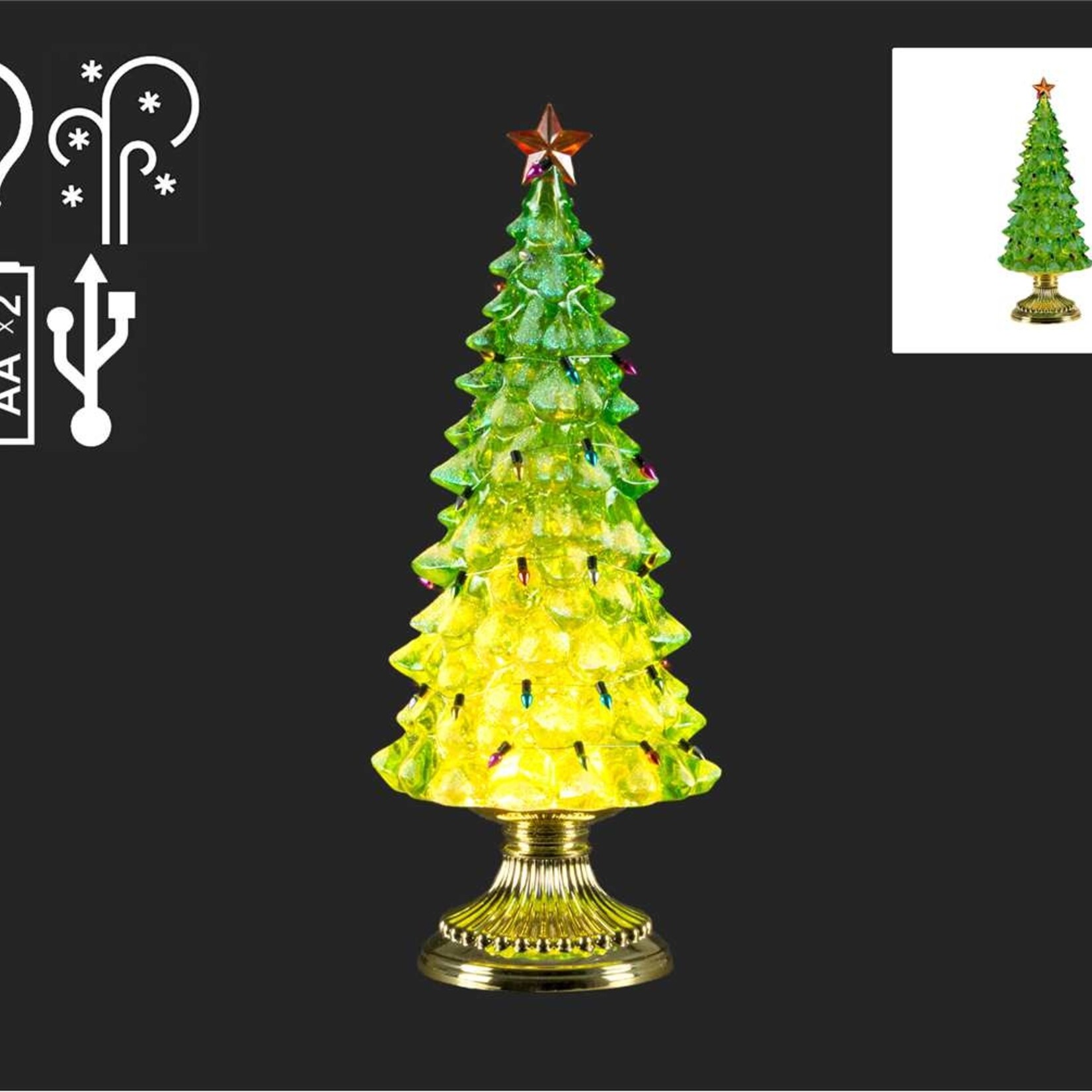 14.5" Green Christmas Tree Snow globe