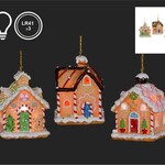 3/A 3" LED Gingerbread House Ornament