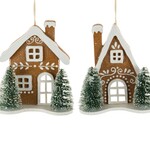 5" Gingerbread House Ornaments - 2Asst.