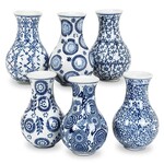 Blue /White Small Bulb Vase-6 Asst