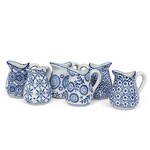 Blue /White Handled Jug - 6 Asst-3.5"H