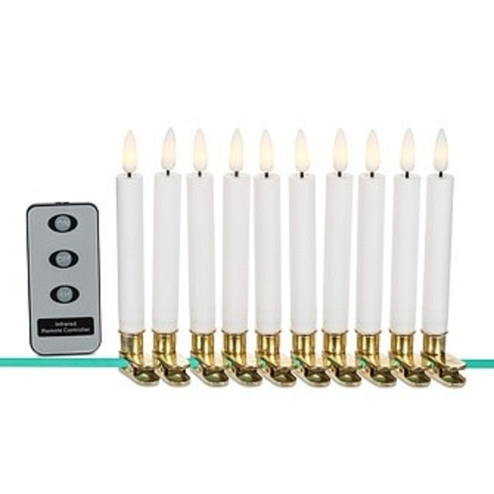 Sm LED Tree Clip Candles w/Remote-5.5"H