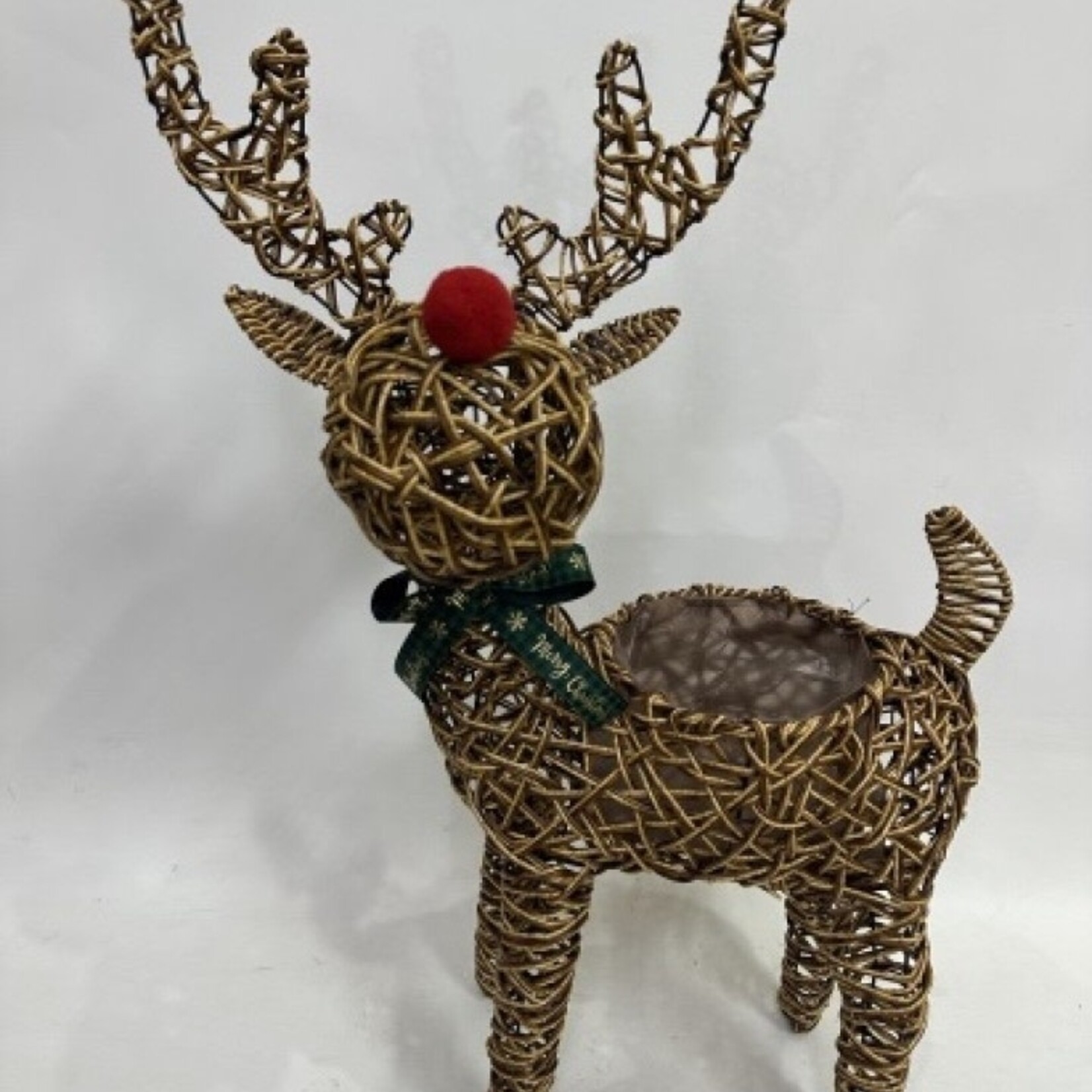 Standing Reindeer w/Red nose Planter