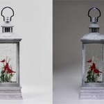 LED White Cardinal Lantern w/Music