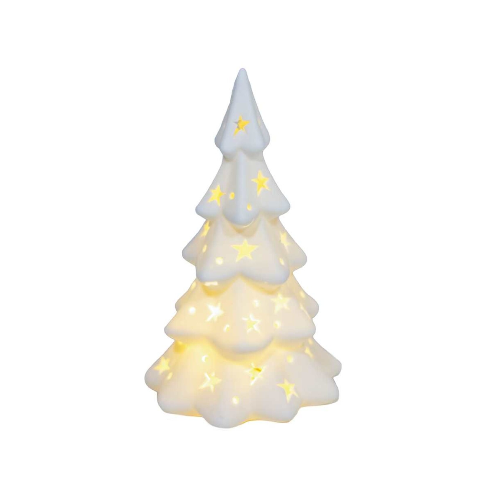 Large Porcelain White Tree w/Stars LED
