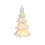 Med.  Porcelain White Tree w/Stars LED
