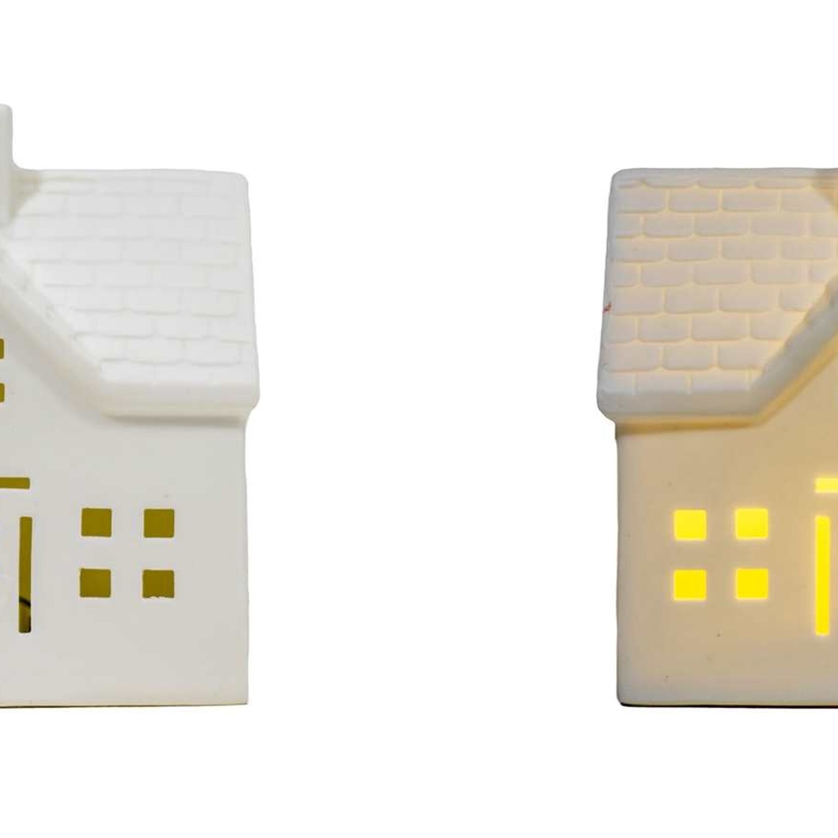 White Porcelain LED House Deco
