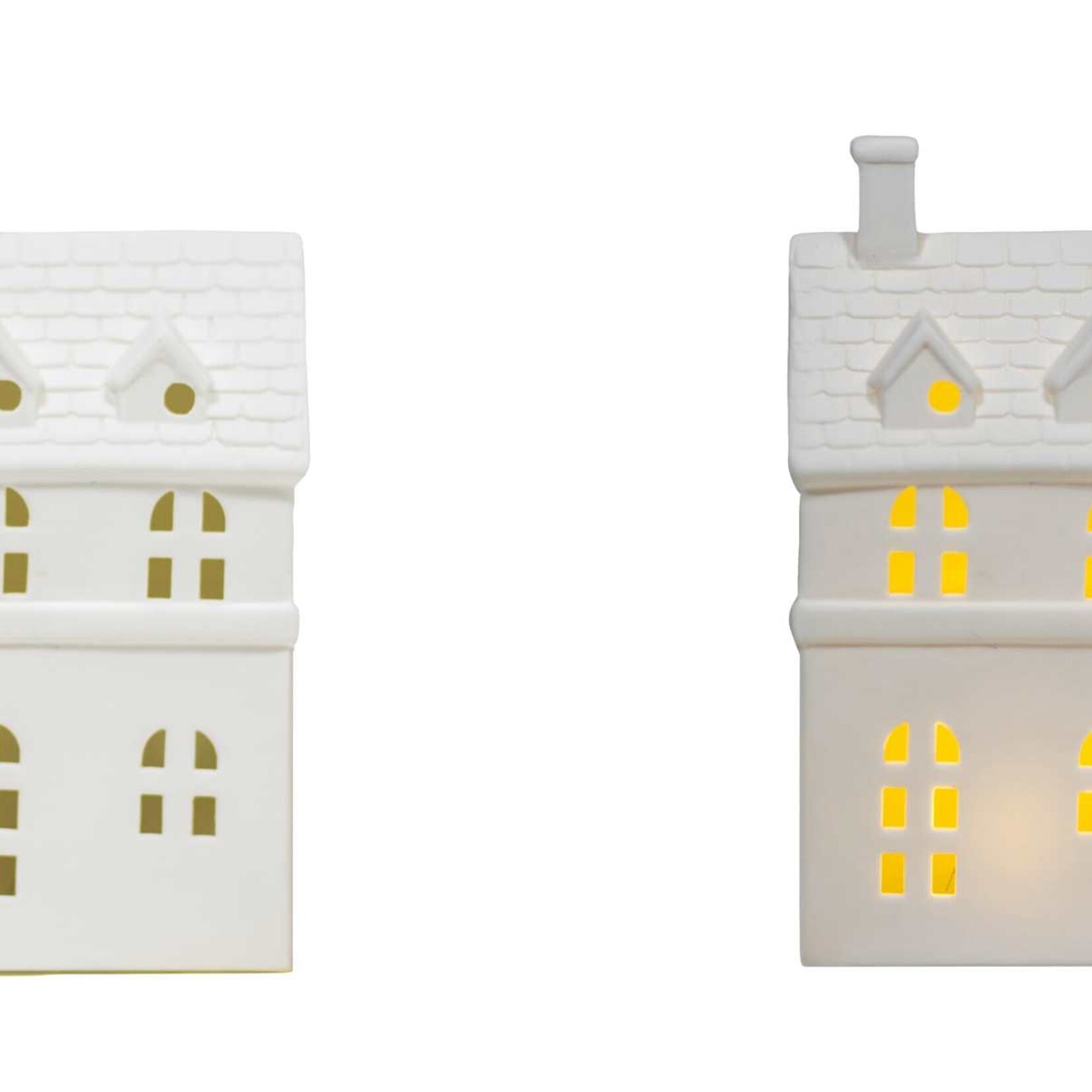 White Porcelain LED House Decor.