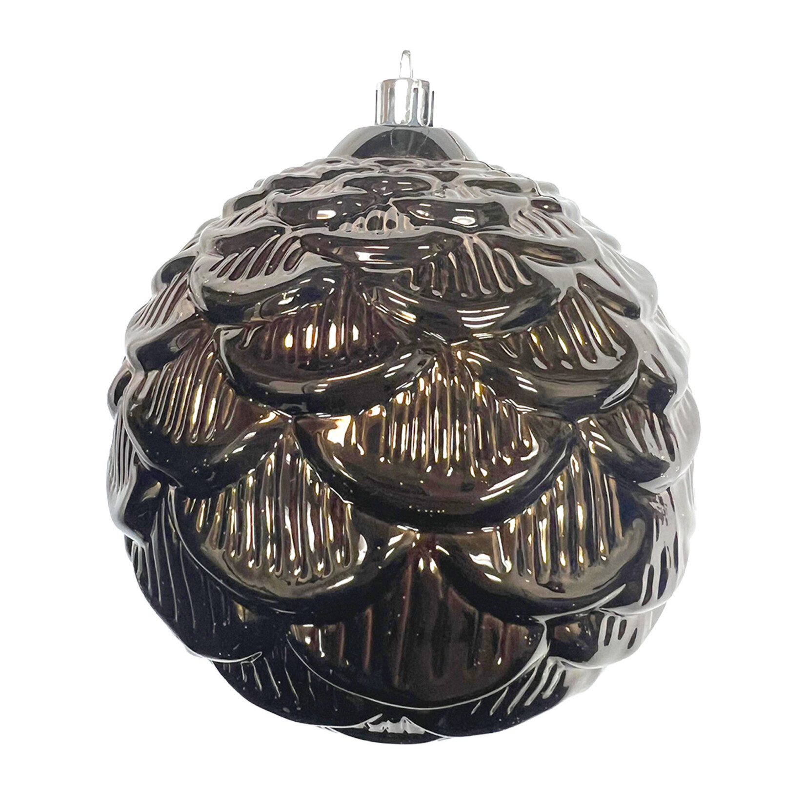 Pinecone Ball Ornament 100MM Shiny Chocolate