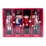 NUTCRACKER WOODEN STANDING 5" RED/ BLUE/BLACK/MULTI SET OF 4
