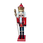 NUTCRACKER WOODEN STANDING 24" RED/ GOLD KING W/ SCEPTER